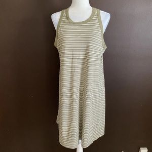 A New Day Sleeveless Tank Dress Striped Green White Stretch